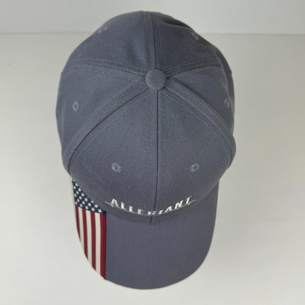 Allegiant Cap Gray American Flag on Bill Outdoor Ball Cap Hook Loop Strap - Picture 5 of 8